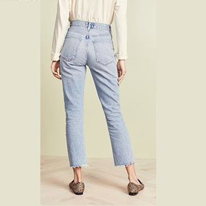 100% cotton Riley High Rise Straight Crop Jeans